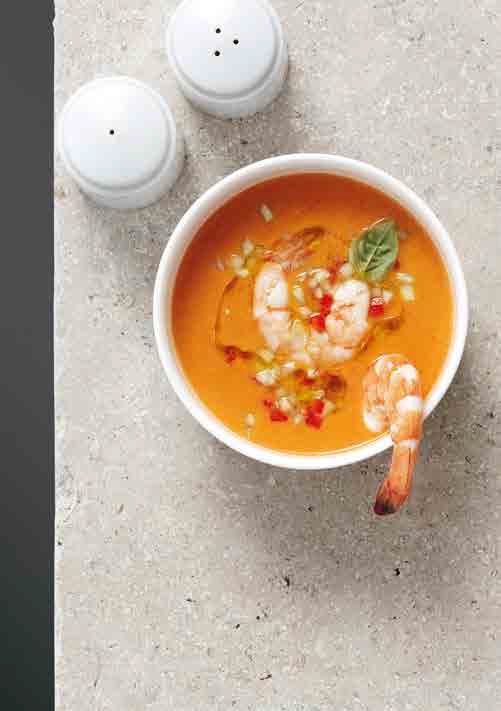 Gazpacho Mit Gedämpften Tiger Prawns